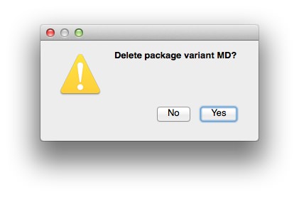 Package delete confirmation