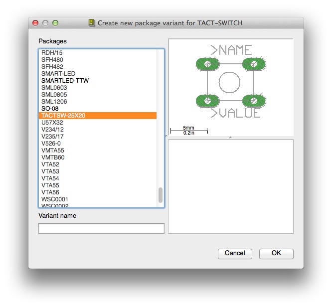 Package select dialog